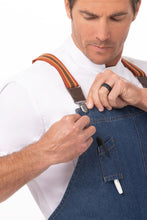 Load image into Gallery viewer, Berkeley Medium Blue Chef&#39;s Bib Apron