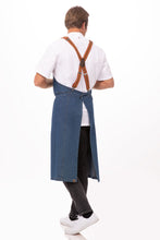 Load image into Gallery viewer, Berkeley Medium Blue Chef&#39;s Bib Apron
