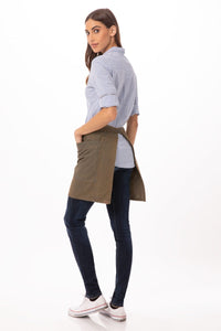 Uptown Blue-Taupe Half Bistro Apron