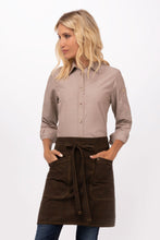 Load image into Gallery viewer, Olympia Brown Half Bistro Apron (2 Pocket Reversible)
