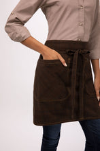 Load image into Gallery viewer, Olympia Brown Half Bistro Apron (2 Pocket Reversible)
