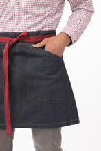 Load image into Gallery viewer, Berkeley Indigo Blue Denim Half Bistro Snap Apron