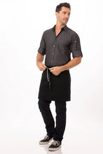 Load image into Gallery viewer, Berkeley Jet Black Denim Half Bistro Snap Apron