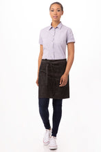 Load image into Gallery viewer, Corvallis Black &amp; Burgundy Half Bistro Apron