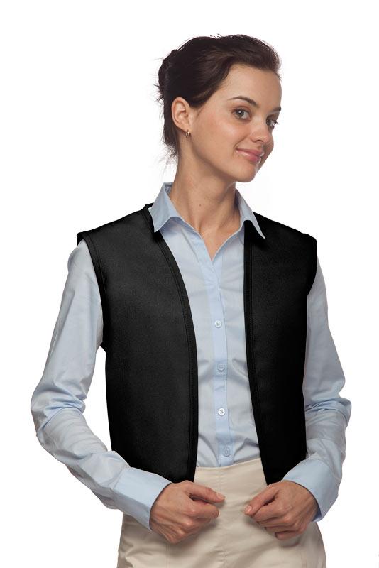 Black No Buttons Unisex Vest with No Pockets – UniformsInStock.com