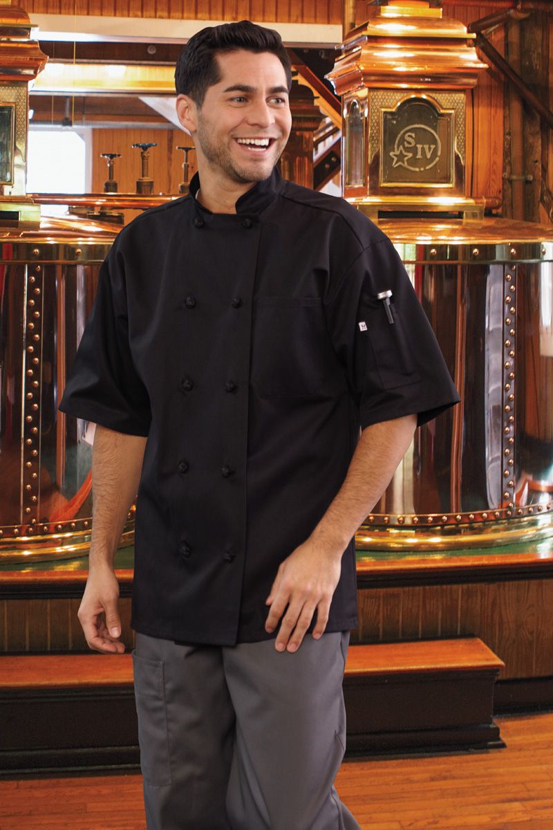 Uncommon Threads Black Monterey Chef Coat