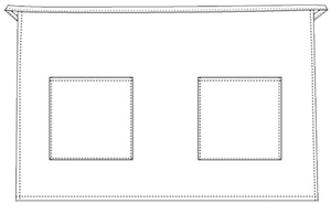 White Half Bistro Apron (2 Patch Pockets)