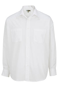 Edwards S / 31 / White Men's Broadcloth Shirt (2 Pockets)