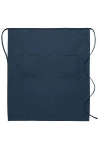 Navy Full Bistro Apron (2 Pockets)