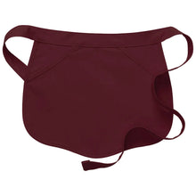 Load image into Gallery viewer, Maroon Scalloped Waist Apron (2 Pockets)