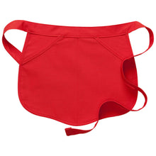 Load image into Gallery viewer, Red Scalloped Waist Apron (2 Pockets)