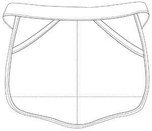 Maroon Scalloped Waist Apron (2 Pockets)
