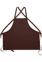 Load image into Gallery viewer, Cardi / DayStar Brown Deluxe Criss Cross Bib Apron (3 Pockets)