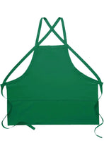 Load image into Gallery viewer, Cardi / DayStar Kelly Green Deluxe Criss Cross Bib Apron (3 Pockets)