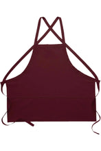 Load image into Gallery viewer, Cardi / DayStar Maroon Deluxe Criss Cross Bib Apron (3 Pockets)