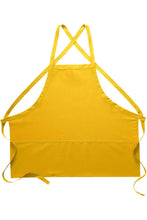 Load image into Gallery viewer, Cardi / DayStar Yellow Deluxe Criss Cross Bib Apron (3 Pockets)