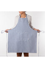 Load image into Gallery viewer, Narrow Stripes Modern Royal Blue Apron