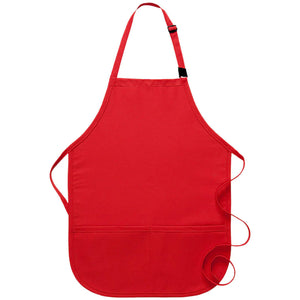 Red Breakaway Neck Kids Bib Adjustable Apron (2 Pockets)