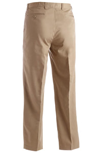 Edwards Men's Tan Microfiber Flat Front Dress Pant