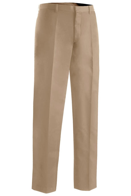 Edwards 28 Men's Tan Microfiber Flat Front Dress Pant