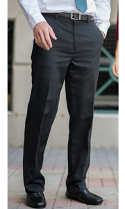 Edwards Men's Black Microfiber Flat Front Dress Pant