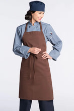 Load image into Gallery viewer, Uncommon Threads Brown Bib Apron (No Pockets)