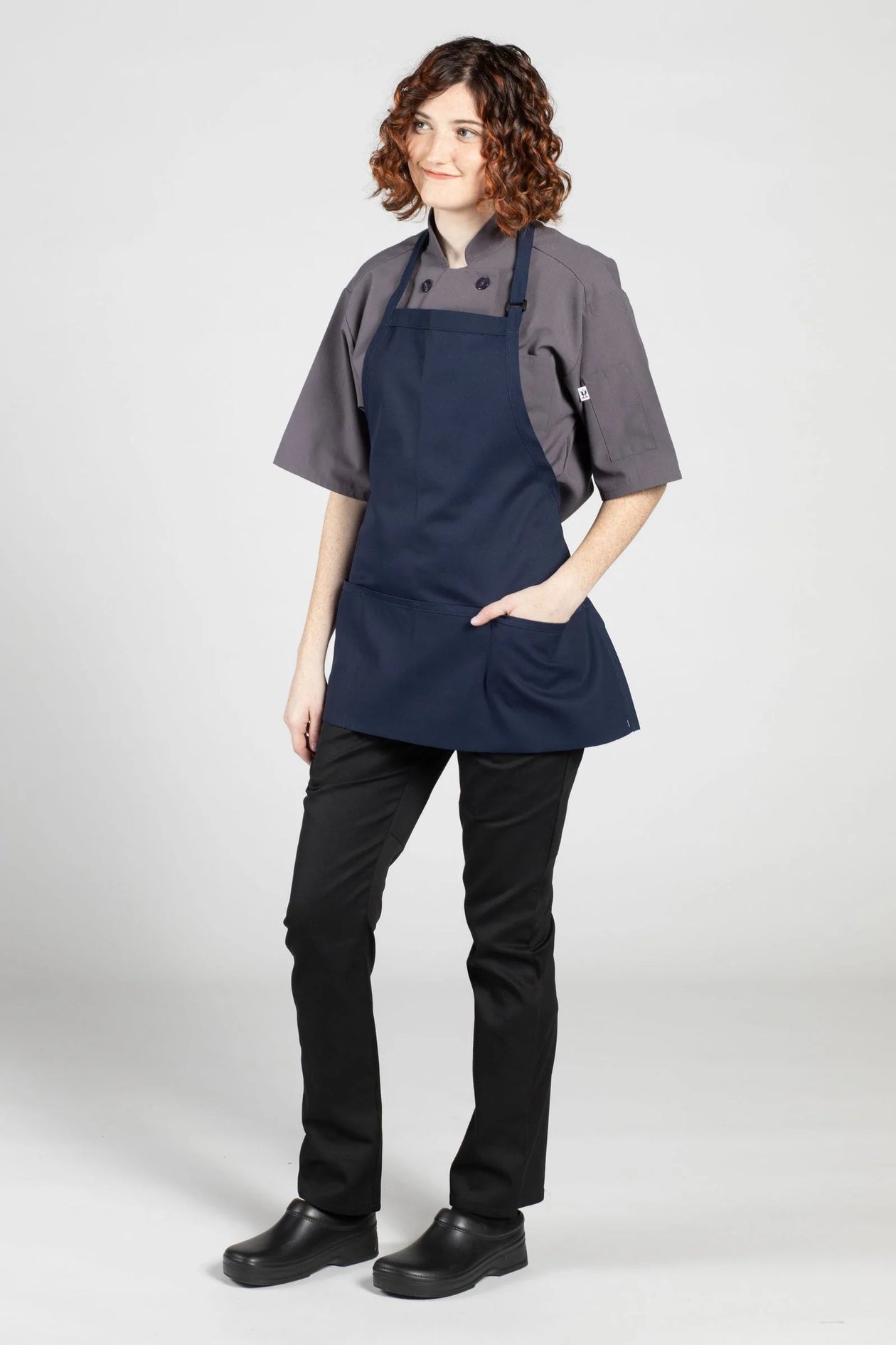 Uncommon Threads Navy Bib Adjustable Apron (3 Pockets)