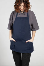 Load image into Gallery viewer, Uncommon Threads Navy Bib Adjustable Apron (3 Pockets)