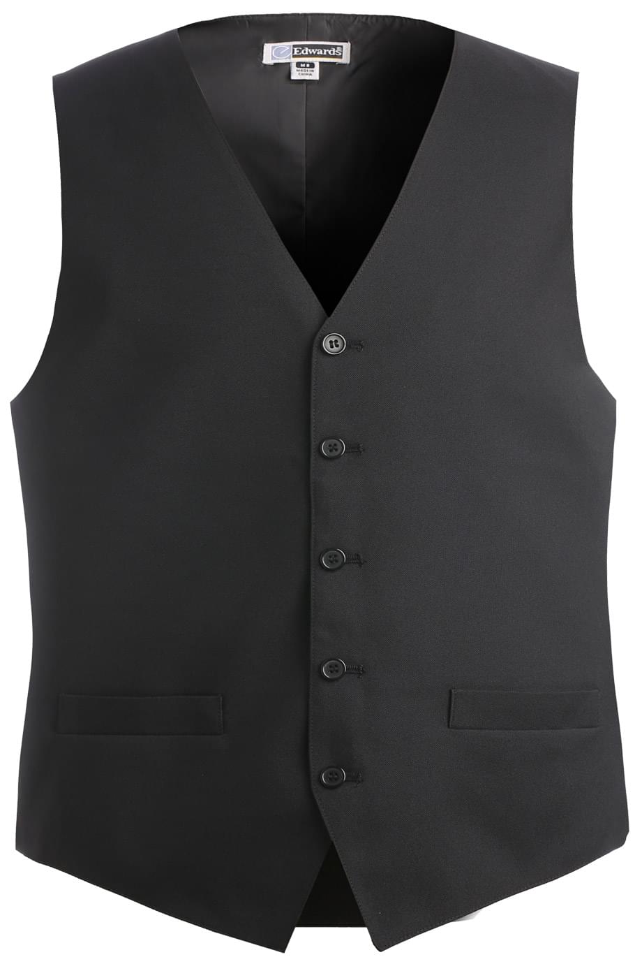 Edwards S / Regular Men's Black Essential Polyester Vest