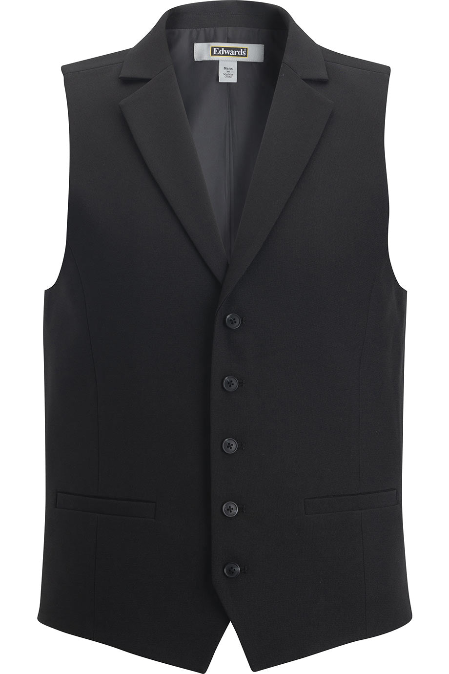Edwards S Men's Dress Lapel Vest - Black