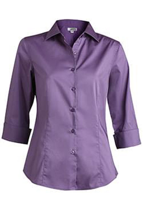 Edwards Women's Stretch Broadcloth Blouse - Violet