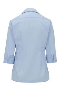 Edwards Ladies' 3/4 Sleeve Poplin - Light Blue