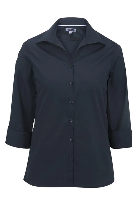 Edwards XXS Ladies' 3/4 Sleeve Poplin - Navy