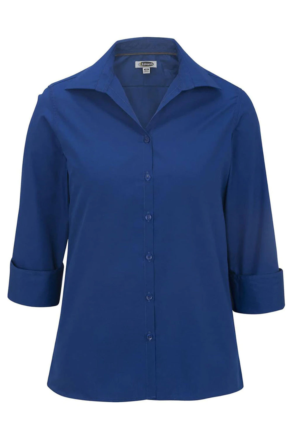 Edwards Women's 3/4 Sleeve Soft Collar Poplin Blouse, Size: XXS, Royal