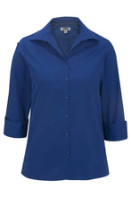 Load image into Gallery viewer, Edwards XXS Ladies&#39; 3/4 Sleeve Poplin - Royal Blue