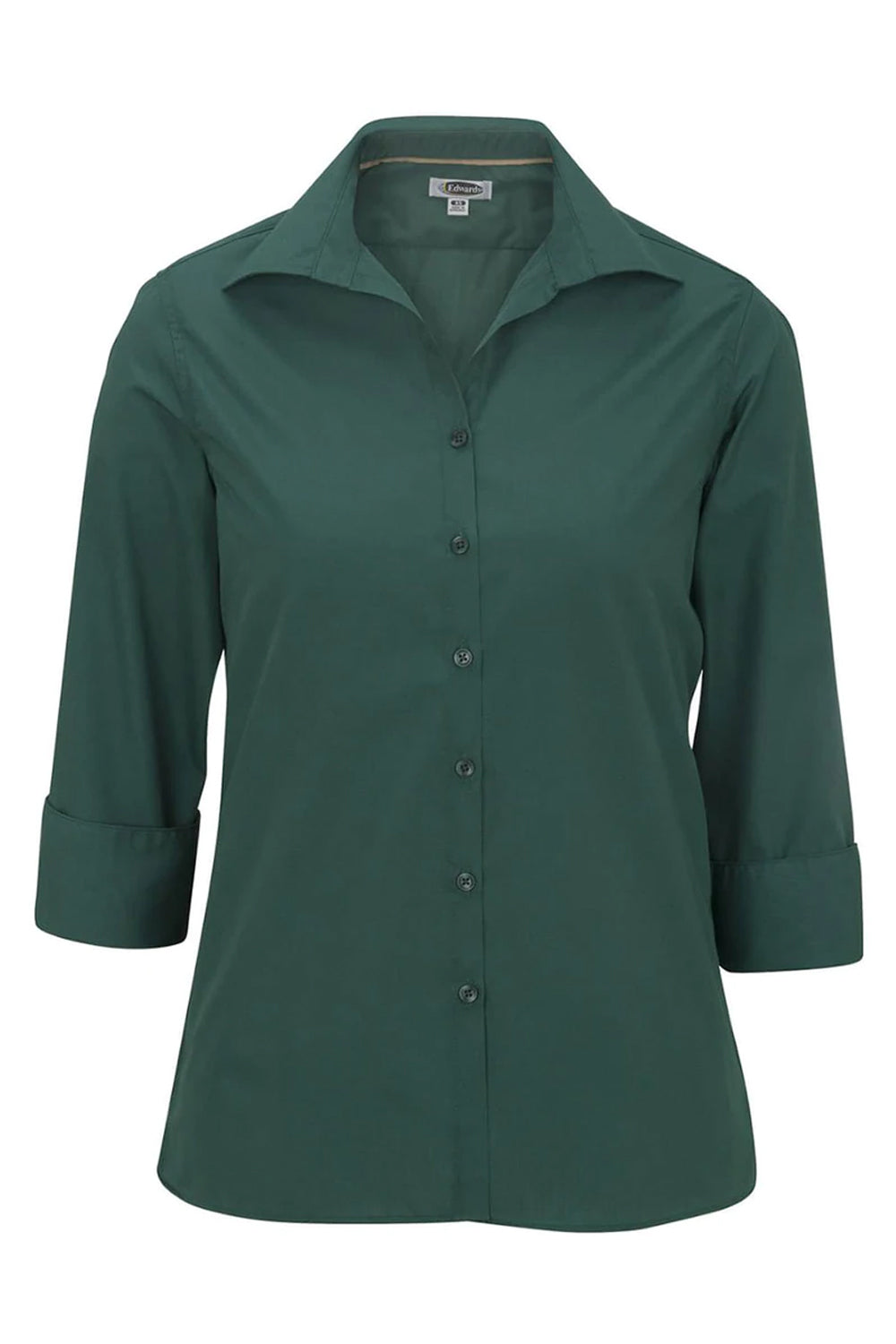 Edwards XXS Ladies' 3/4 Sleeve Poplin - Hunter