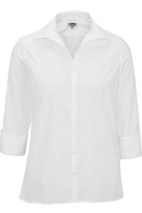 Edwards XXS Ladies' 3/4 Sleeve Poplin - White