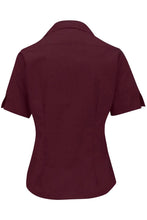 Load image into Gallery viewer, Edwards Ladies&#39; Short Sleeve Poplin - Burgundy