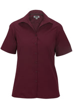 Load image into Gallery viewer, Edwards XXS Ladies&#39; Short Sleeve Poplin - Burgundy