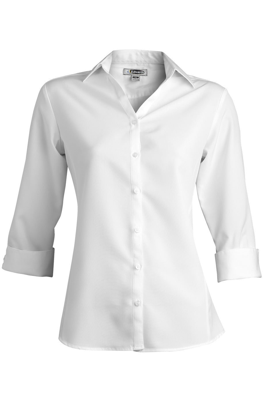 Edwards Women's White Bastiste 3/4 Sleeve Blouse