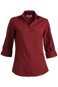 Edwards Women's Burgundy Bastiste 3/4 Sleeve Blouse