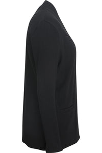 Black Jersey Knit Acrylic Cardigan