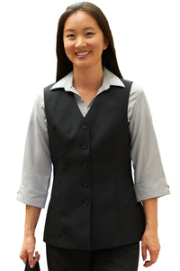 Edwards Ladies' Black Essential Polyester Vest (6 Buttons)