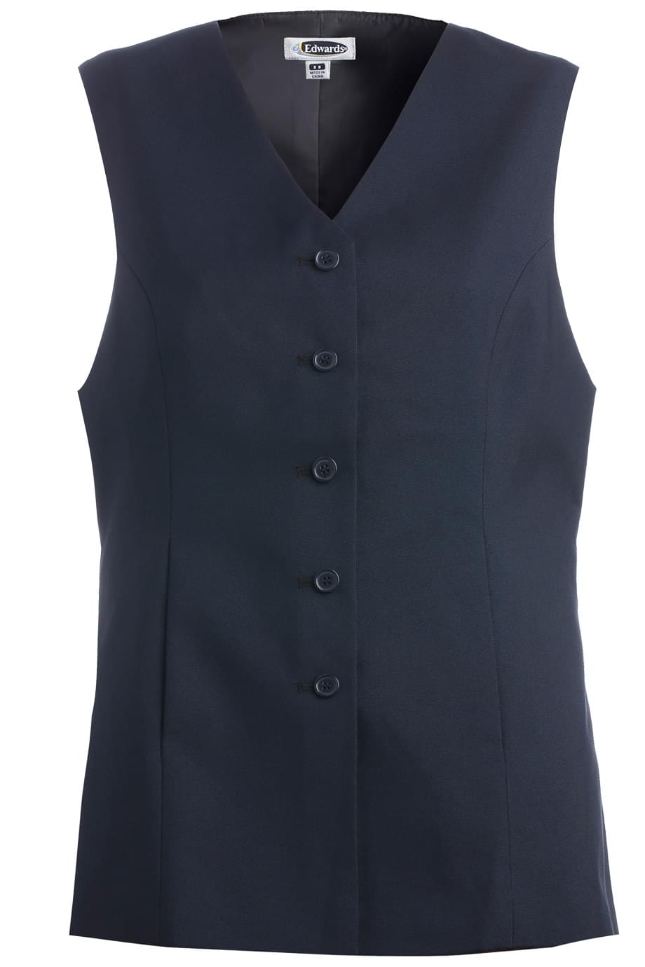 Edwards XS Ladies' Dark Navy Essential Polyester Vest (6 Buttons)