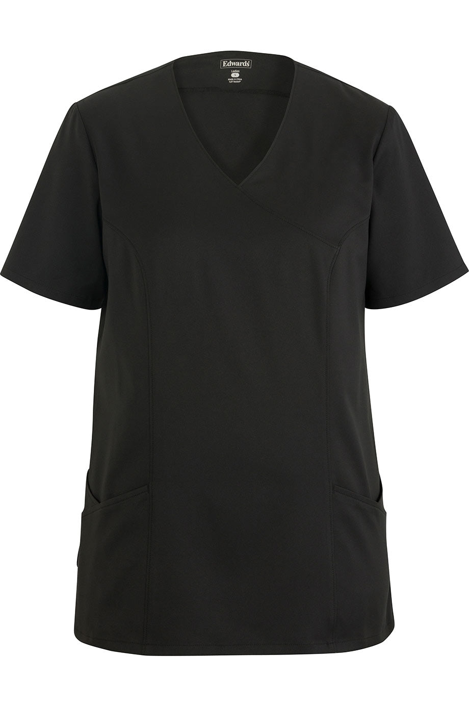 Edwards XXS Ladies' Black Power Stretch Mock Wrap Tunic