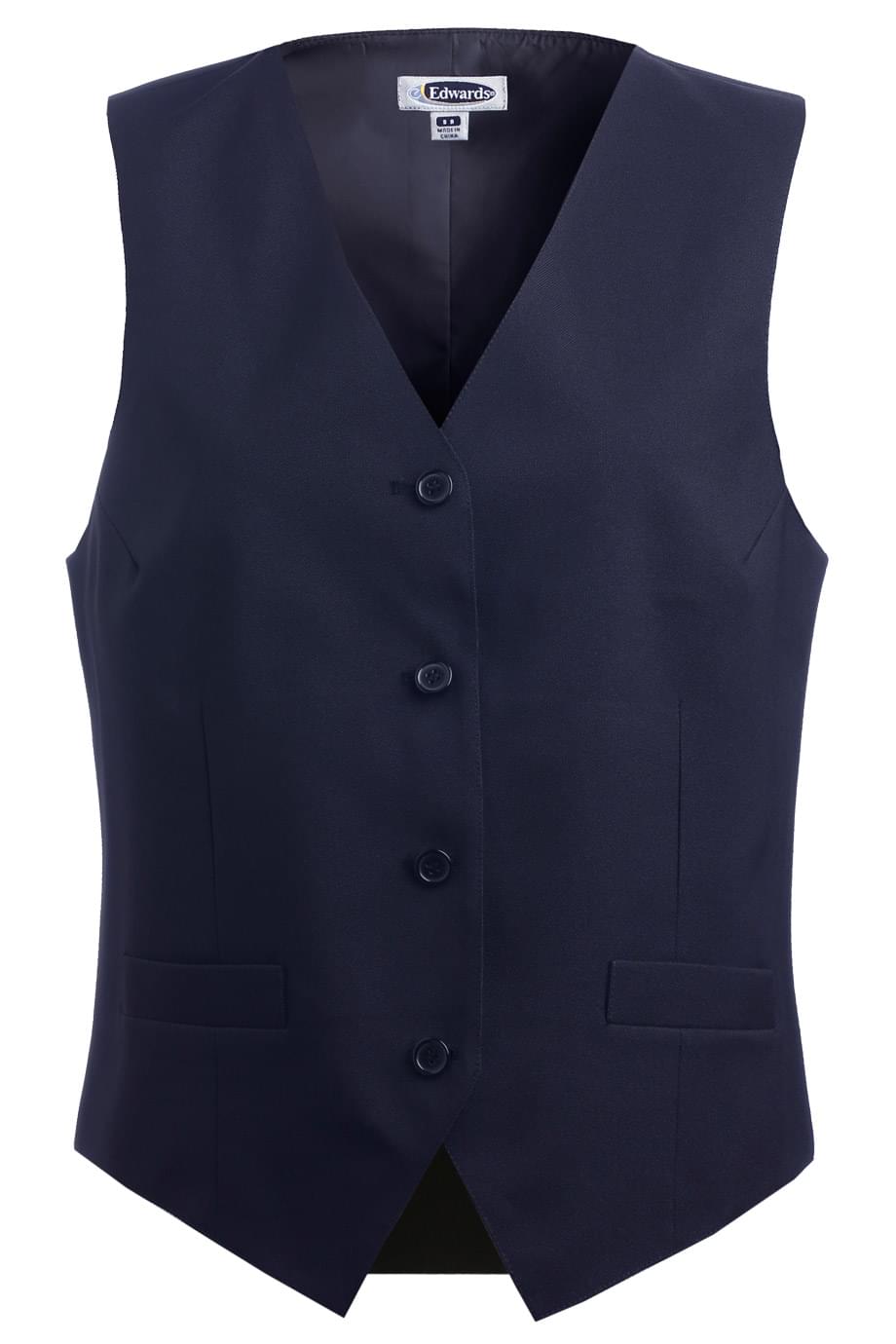 Edwards XS Ladies' Navy Essential Polyester Vest (4 Buttons)