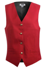 Load image into Gallery viewer, Edwards XS Ladies&#39; Red Essential Polyester Vest (4 Buttons)