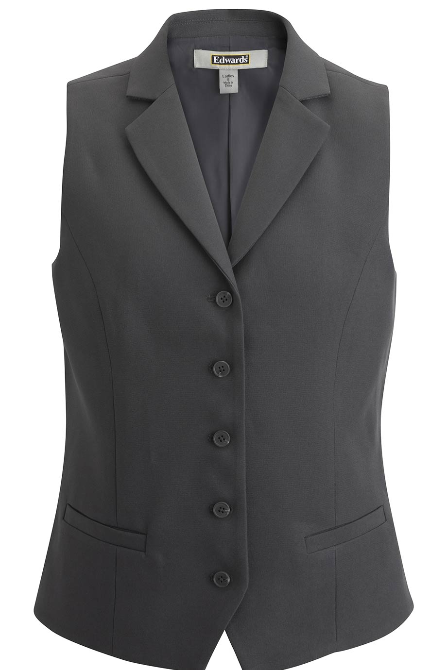 Ladies' Dress Lapel Vest Steel Grey –