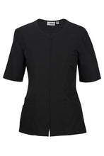 Load image into Gallery viewer, Edwards XXS Black Housekeeping Zip Tunic