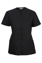 Load image into Gallery viewer, Edwards XXS Black Housekeeping Snap Front Tunic